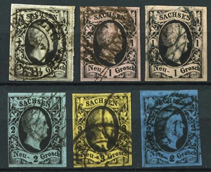 Germany Sachsen Saxony 1851-55 Mi 3-7 Set with types EUR 325,00 - Picture 1 of 2