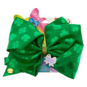 JoJo Siwa Large Green Clover Signature Hair Bow Dance Cheerleader Pageant NWT - Picture 1 of 5