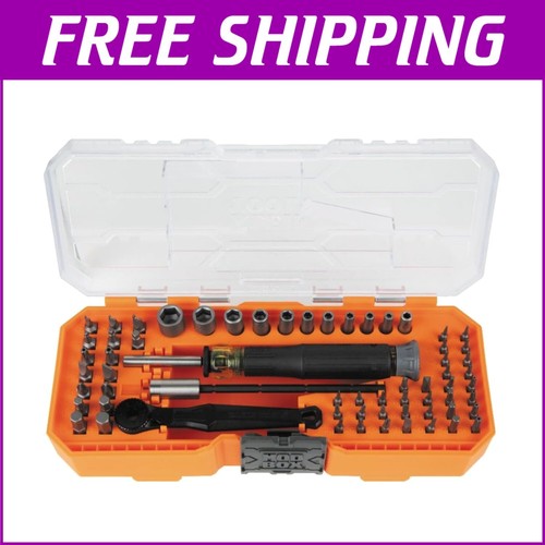 Versatile 64-Piece Precision Ratchet Bit Set with Ergonomic Magnetic Storage