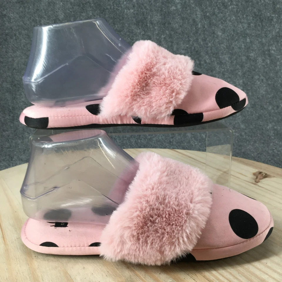 Туфли женские Victorias Secret 9 М сабо розовые искусственный мех комфортные без шнуровки в горошек - Изображение 1 из 4