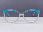 Montures de lunettes Marco Dolo femme bleu transparent paillettes ovale vintage années 1980