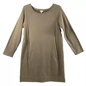 Pure Jill Sweatshirt Kleid Gr. Medium Kängurutasche braun langarm bequem - Bild 1 von 8
