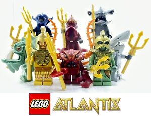 Lego Atlantis 8x Minifigures Poseidon Emperor Lobster Shark Hammerhead Barracuda