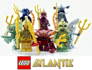 Lego Atlantis 8x Minifigures Poseidon Emperor Lobster Shark Hammerhead Barracuda - Picture 1 of 3