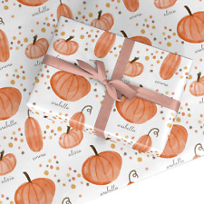 Dyefor Three Pumpkins Personalised Wrapping Paper Gift Wrap