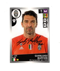 Gianluigi Buffon Figurina Panini Autografata Calcio Signed Juventus 2016 2017 - Foto 1 di 2