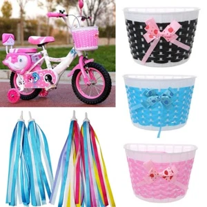 Hand Woven Scooter Handlebar Basket Multicolors Bowknot Bag  Bike Basket - Picture 1 of 26