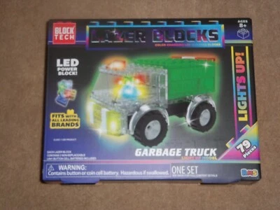 NEW, LAZER BLOCKS GARBAGE TRUCK Building Block Set 79 Pieces, LIGHT UP MODEL - Image 1 of 2
