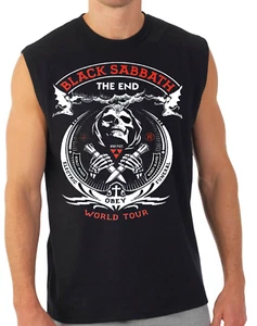 BLACK SABBATH THE END WORLD TOUR ROCK BAND BLACK MUSCLE SHIRT - Picture 1 of 1