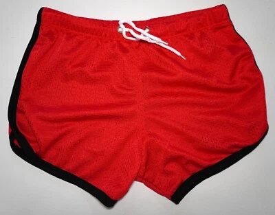 MEN'S SHORT RED MESH SHORTS SIZE SMALL - Image 1 of 4