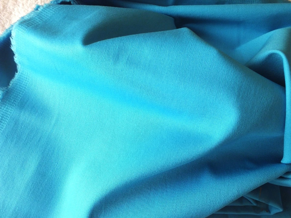 Stoffe -Meterware - Türkis -Stretch-  Gabardine - ohne Muster  Reststück - Bild 1 von 3