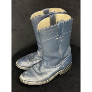 Cowtown Womens Size 4 D Blue Leather Roper Cowboy Western Boots Mexico - Picture 1 of 9