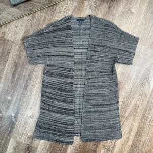 Eileen Fisher Sleek Tencel Knit Kimono Cardigan Short Sleeve Brown - Picture 1 of 5