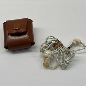Auricolare radio a transistor mono con custodia in pelle vintage anni 60 ***non testato - Foto 1 di 9