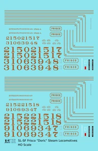 K4 HO Scale Decals SLSF Frisco Doric Passenger Steam Locomotive Gold - Picture 1 of 3