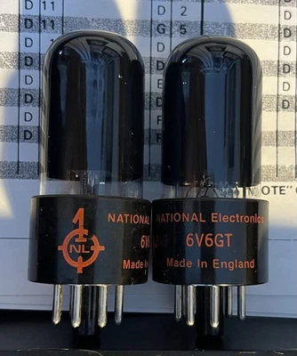 196 X National Electrinics 6V6GT подобранная пара тестов новый сделано в Англии - Изображение 1 из 3