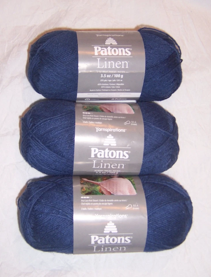 Lote de 3 Patones Hilo de Lino - Azul Medianoche - Mismo Tinte Lote Foto 1 de 1