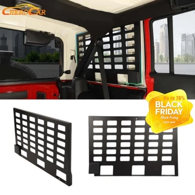 Panel colgante de almacenamiento lateral de aluminio negro de 4 puertas para Jeep Wrangler JK 2007-18 Foto 1 de 4