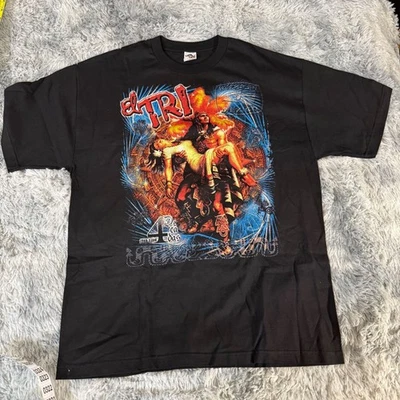 T-shirt grafica El Tri 2003 nera uomo Y2K - Immagine 1 di 4