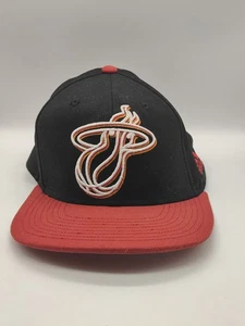 Rare Adidas Miami Heat Nba Basketball Hat Cap Red Black Yellow White Stitching - Picture 1 of 7