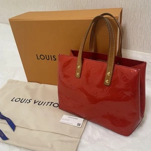 LOUIS VUITTON Reed PM Handbag Rouge Red Vernis Leather Used From Japan - Picture 1 of 12