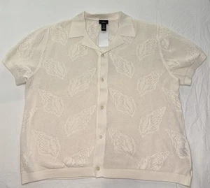 H&M Regular Fit Hole-knit Shirt Size X-LARGE - Picture 1 of 5