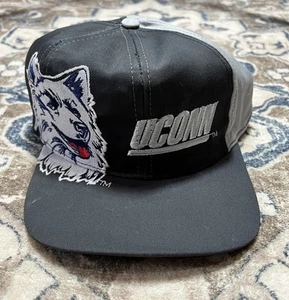 Vintage UConn Huskies University Connecticut NCAA SnapBack Twins Black Gray NWT - Picture 1 of 15