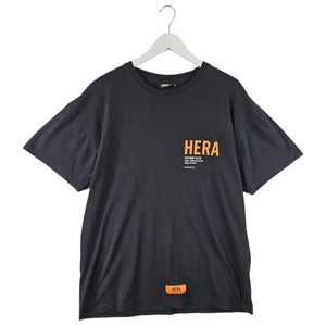 Hera Mens Black Oversized Short Sleeve Crew Neck T Shirt Tee Top Size Medium M - Picture 1 of 12