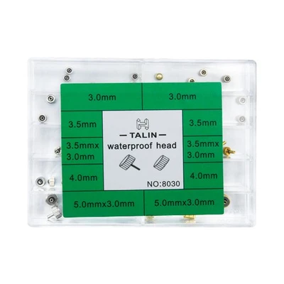 50 Pezzi 3.0-5.0mm Multi-Size Assortite Corona Orologiaio Kit Riparazione n. 8030 G - Immagine 1 di 4