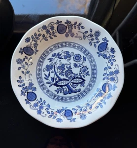 Enoch Wedgwood Tunstall Ltd CIPOLLA BLU - ciotola pasta/cereali/frutta 7,5" - Inghilterra - Foto 1 di 8