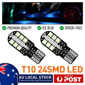 2x T10 Bulbs 501 Car Led Car Side 3030 24 SMD Led Ice Bulb Light Error Free New - Picture 1 of 11