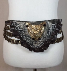 Vintage Egyptian Motif Strappy Faux Leather Women's Belt Retro Bohemian Fashion - Picture 1 of 10