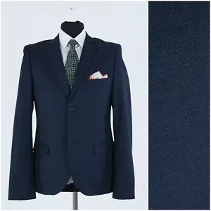 Mens TOPMAN Sport Coat 38R US Size Wool Navy Blue Blazer Jacket - Picture 1 of 12