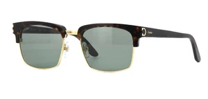 New CARTIER CT0132S 003 54mm Gold Brown Havana Gold Sunglasses Italy - Picture 1 of 3