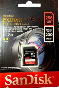 SanDisk Extreme Pro 256GB Class 10 SDXC UHS-I Memory Card - Sealed - Picture 1 of 2