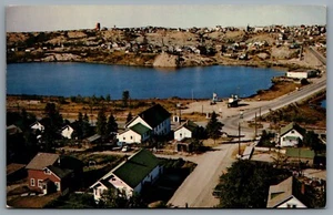 Postcard Flin Flon MB c1970 Birds Eye View Of Ross Lake And Town - Picture 1 of 2
