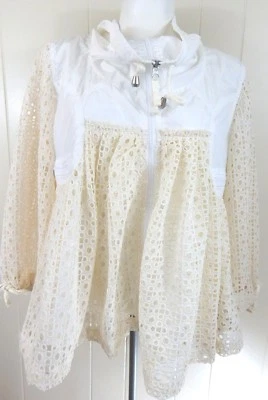 Chaqueta cortavientos Hei Hei Anthropologie para mujer S marfil ojales encaje usada en excelente estado Foto 1 de 4