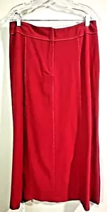 Gloria Vanderbilt Womens Crimson Red Stretch Skirt SIZE 12 Long Maxi Zip - Picture 1 of 3