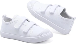 Kids White Shoes Toddlers Canvas Sneakers Light Weight Comfortable Causal 11.5 - Picture 1 of 9