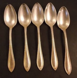 Community Silver St. Regis Puritan lot of 5 teaspoons silverplate vntg antique - Picture 1 of 2