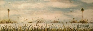 Florida Highwaymen Style Landscape oil Painting Original by Artist M. Thompson - Picture 1 of 1