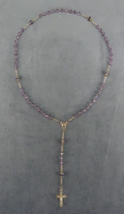 Ravissant ancien chapelet en métal argenté et perles de verres 1900's. - Bild 1 von 7