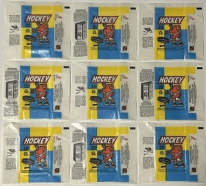 1983-84 NHL Wax Wrappers Lot Of 18 Stored In Cigar Box For Decades O-Pee-Chee - Zdjęcie 1 z 4