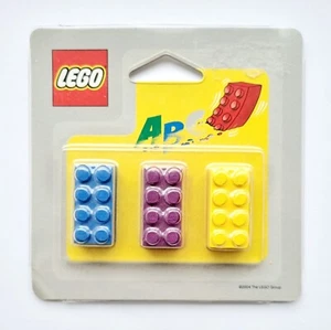 NUEVO ULTRA RARO LEGO 851023 JUEGO DE 3 BORRADORES (GOMAS) TOTALMENTE NUEVO SELLADO  - Imagen 1 de 5