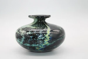 PHOENICIAN GLASS SIGNED VINTAGE HAND BLOWN VASE GALAXY COLORS - Picture 1 of 7