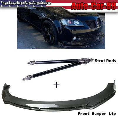 Alerón divisor de labios para parachoques delantero fibra de carbono + varillas de puntal para Pontiac G8 GT Foto 1 de 4