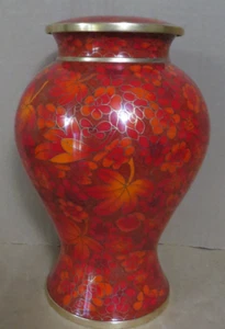 Etienne Herbstblätter Cloisonné Einäscherung Urne KOSTENLOSER VERSAND - Bild 1 von 5