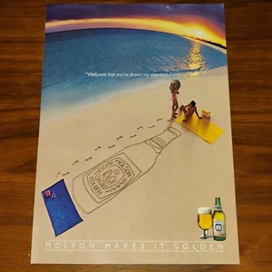 REVISTA PUBLICITARIA IMPRESA CERVEZA DORADA MOLSON ANUNCIO PLAYA ME LLAMÓ LA ATENCIÓN - Imagen 1 de 4