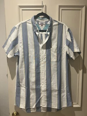 Tommy Hilfiger Men’s 100% Cotton Short Sleeve Stripe Shirt Size Large - image 1 of 4