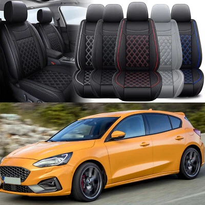 Full Set Car Seat Cover Front + Rear Cushion PU Leather For 2008-2018 Ford Focus — 第 1/4 张图片